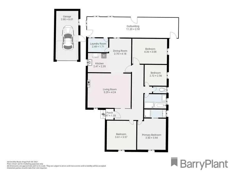 Floorplan of Homely house listing, 64 Grevillea Road, Kings Park VIC 3021