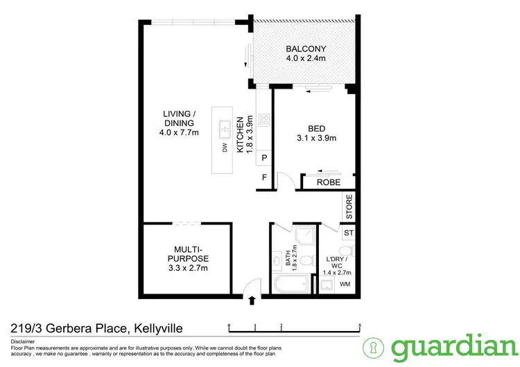 Floorplan of Homely apartment listing, 219/3 Gerbera Place, Kellyville NSW 2155