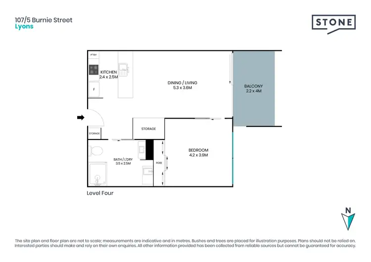 Floorplan of Homely apartment listing, 107/5 Burnie Street, Lyons ACT 2606
