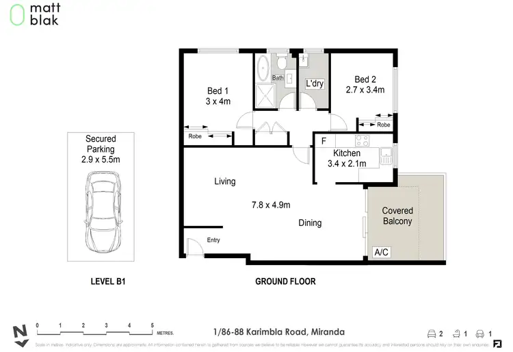Floorplan of Homely apartment listing, 1/86-88 Karimbla Road, Miranda NSW 2228