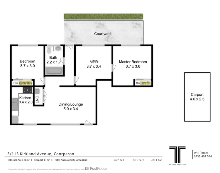 Floorplan of Homely unit listing, 3/115 Kirkland Avenue, Coorparoo QLD 4151