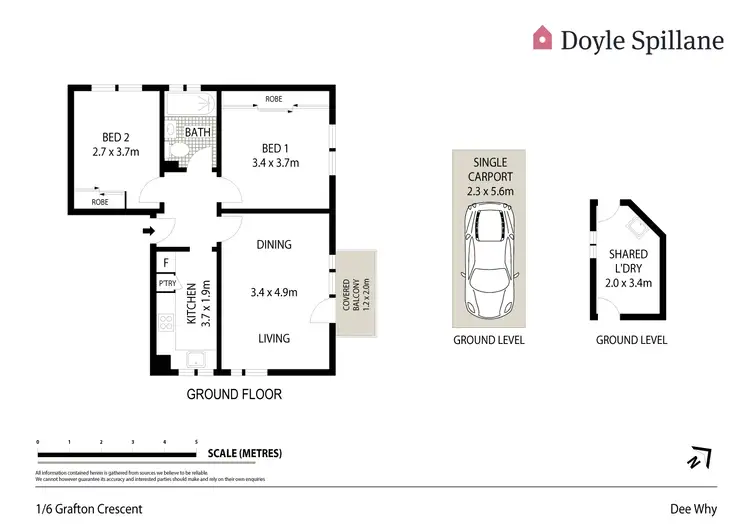 Floorplan of Homely apartment listing, 1/6 Grafton Crescent, Dee Why NSW 2099
