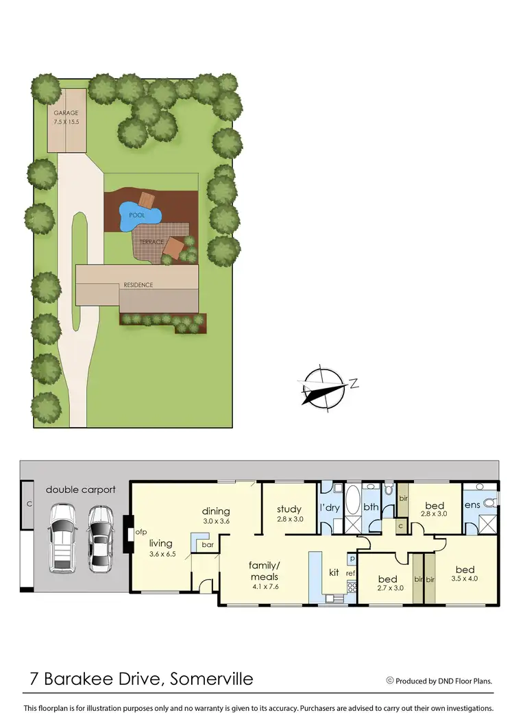 Floorplan of Homely house listing, 7 Barakee Drive, Somerville VIC 3912