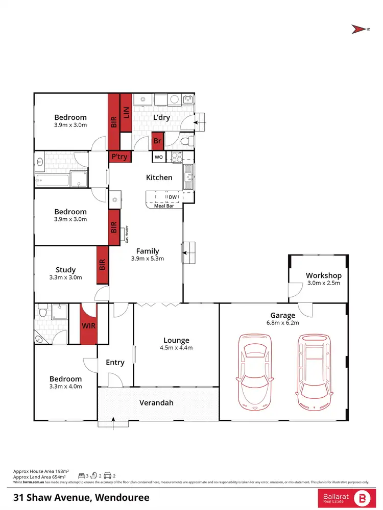 Floorplan of Homely house listing, 31 Shaw Avenue, Wendouree VIC 3355