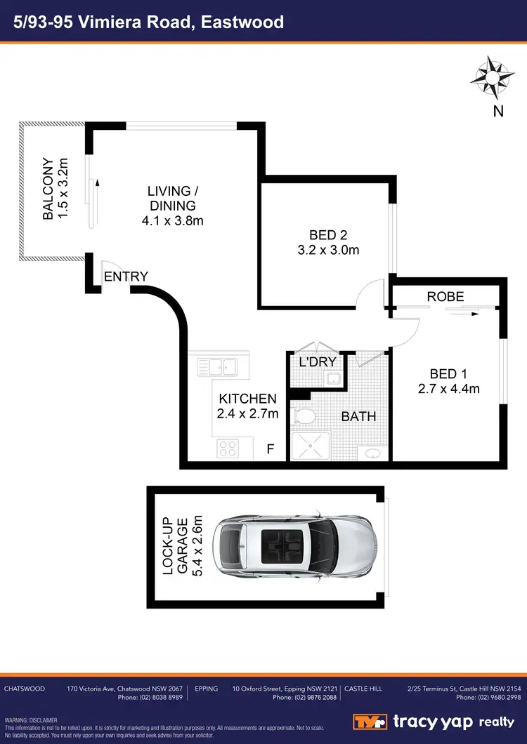 Floorplan of Homely apartment listing, 5/93-95 Vimiera Road, Eastwood NSW 2122