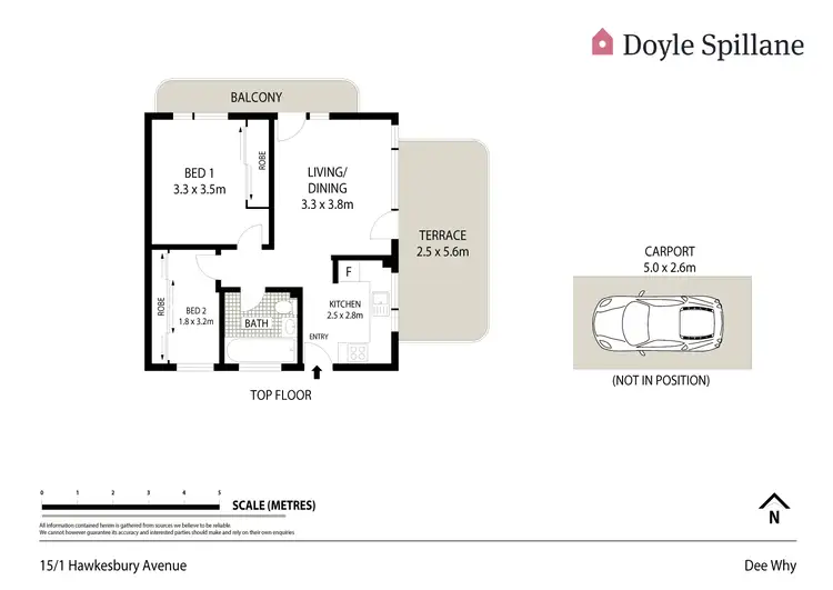 Floorplan of Homely apartment listing, 15/1 Hawkesbury Avenue, Dee Why NSW 2099