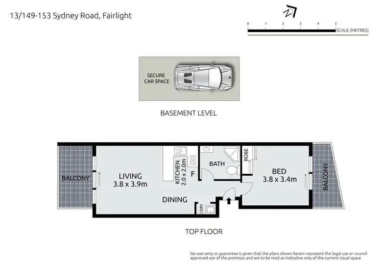 Floorplan of Homely apartment listing, 13/149-153 Sydney Road, Fairlight NSW 2094