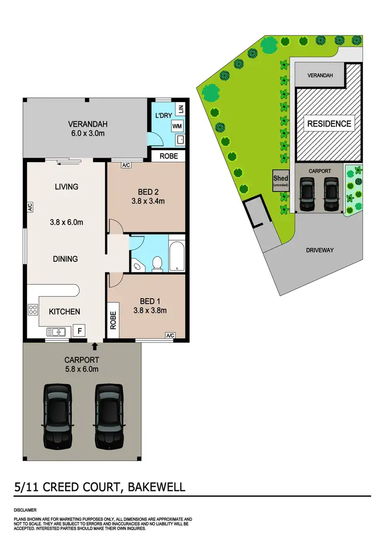 Floorplan of Homely unit listing, 5/11 Creed Court, Bakewell NT 832