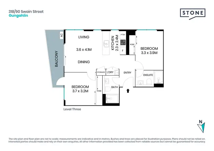 Floorplan of Homely apartment listing, 318/90 Swain Street, Gungahlin ACT 2912