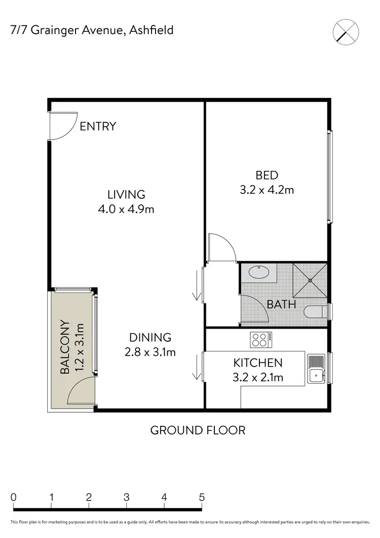 Floorplan of Homely apartment listing, 7/7 Grainger Avenue, Ashfield NSW 2131