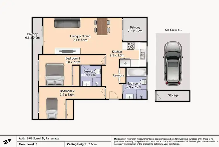 Floorplan of Homely apartment listing, 19/6 Sorrell Street, Parramatta NSW 2150