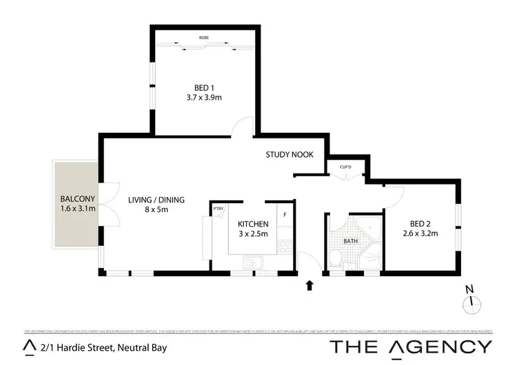 Floorplan of Homely apartment listing, 2/1 Hardie Street, Neutral Bay NSW 2089