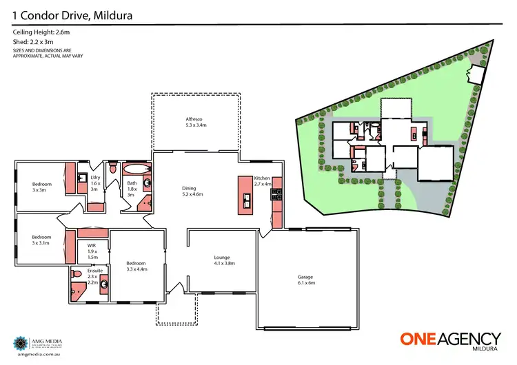 Floorplan of Homely house listing, 1 Condor Drive, Mildura VIC 3500