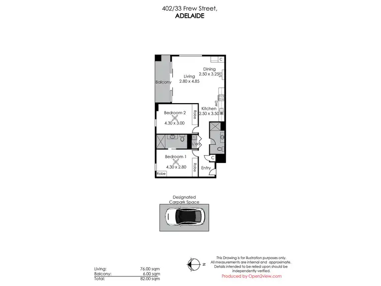 Floorplan of Homely apartment listing, 402/33 Frew Street, Adelaide SA 5000