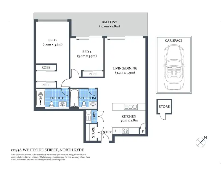 Floorplan of Homely apartment listing, 122/5A Whiteside Street, North Ryde NSW 2113