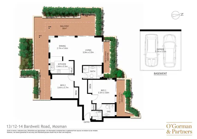 Floorplan of Homely apartment listing, 13/12-14 Bardwell Road, Mosman NSW 2088