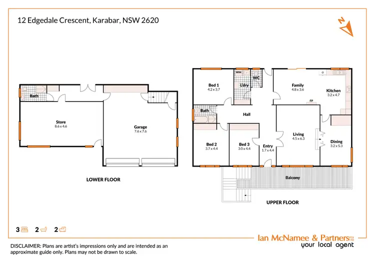 Floorplan of Homely house listing, 12 Edgedale Crescent, Karabar NSW 2620