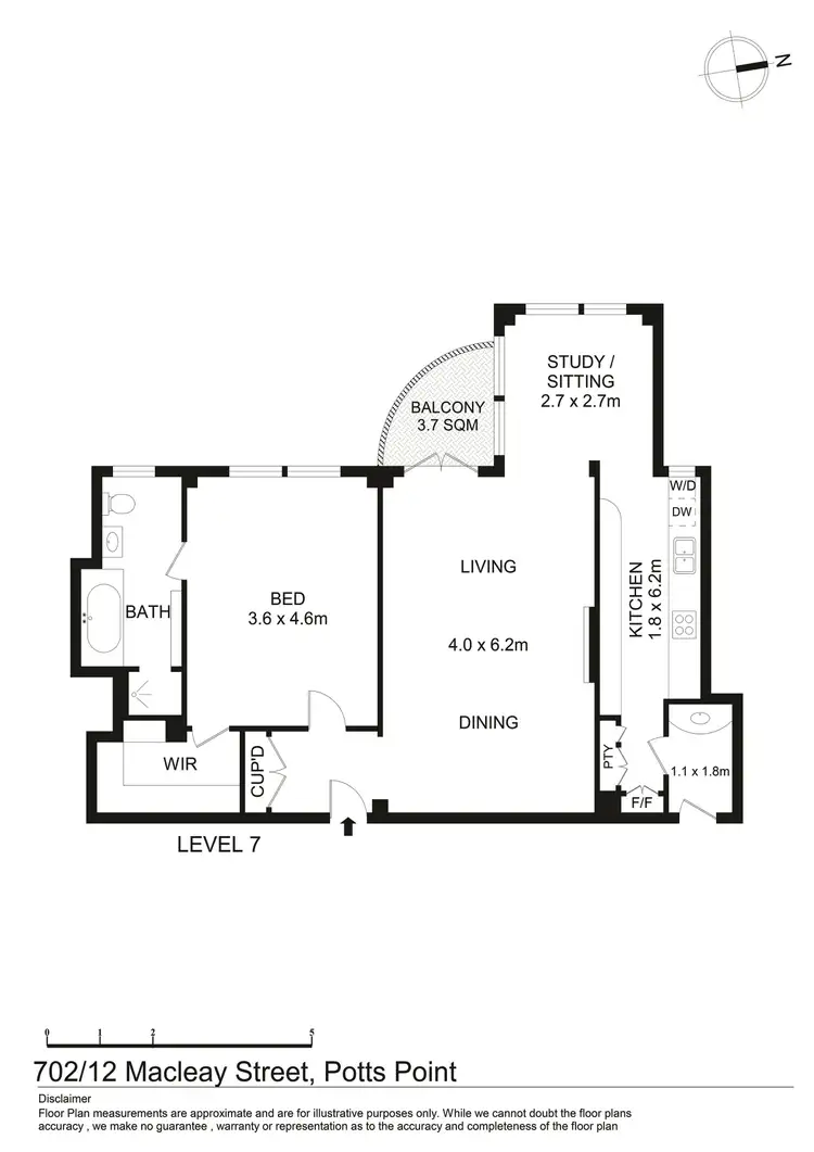 Floorplan of Homely apartment listing, 702/12 Macleay Street, Elizabeth Bay NSW 2011