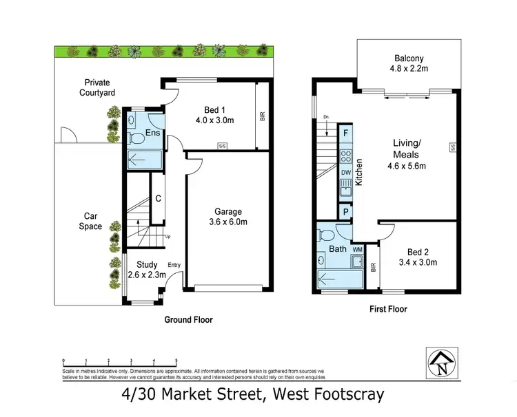 Floorplan of Homely townhouse listing, 4/30 Market Street, West Footscray VIC 3012