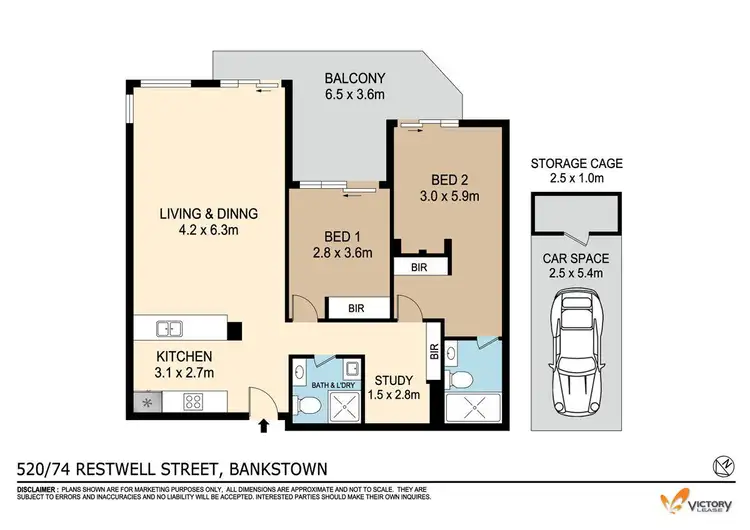 Floorplan of Homely apartment listing, 520/74 Restwell Street, Bankstown NSW 2200