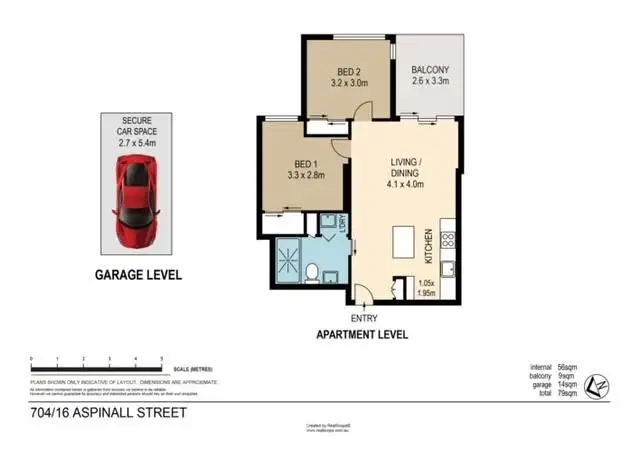 Floorplan of Homely apartment listing, 704/16 Aspinall Street, Nundah QLD 4012