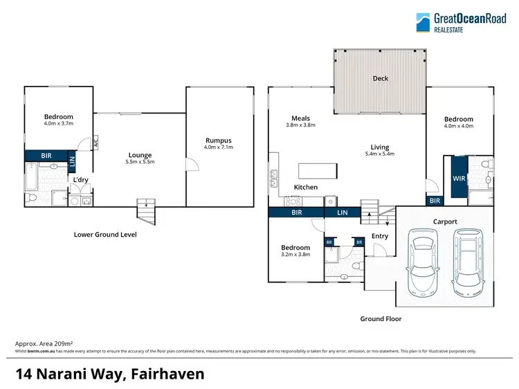 Floorplan of Homely house listing, 14 Narani Way, Fairhaven VIC 3231