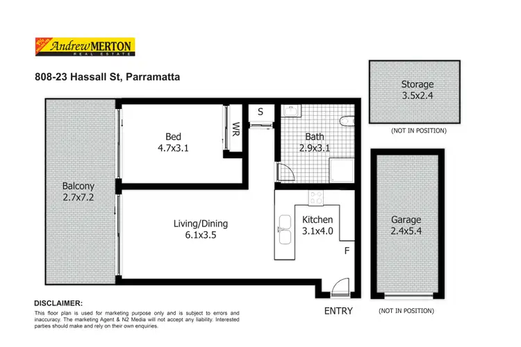 Floorplan of Homely unit listing, 808/23 Hassall Street, Parramatta NSW 2150