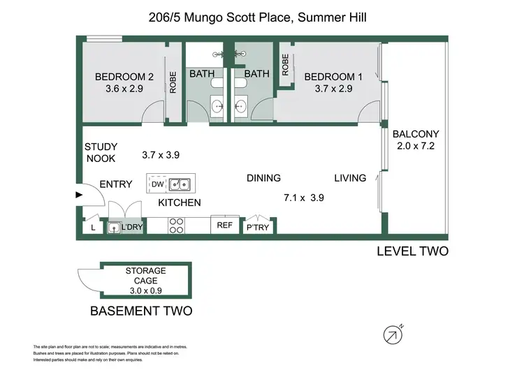 Floorplan of Homely apartment listing, 206/5 Mungo Scott Place, Summer Hill NSW 2130