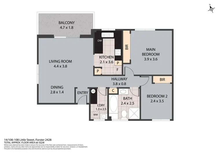 Floorplan of Homely unit listing, 14/106-108 Little Street, Forster NSW 2428