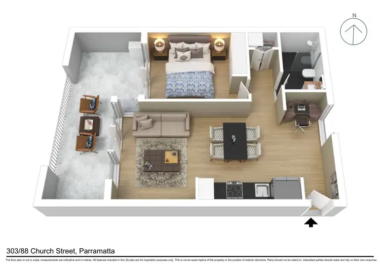Floorplan of Homely apartment listing, 303/88 Church Street, Parramatta NSW 2150