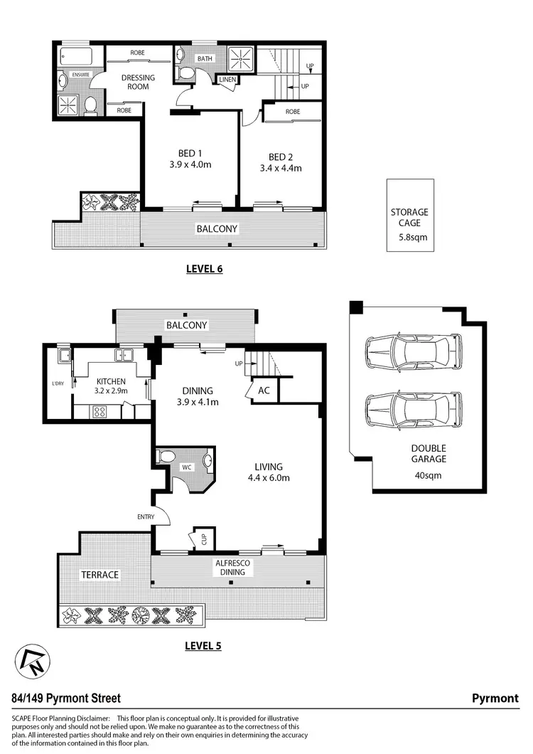 Floorplan of Homely apartment listing, 84/149 Pyrmont Street, Pyrmont NSW 2009