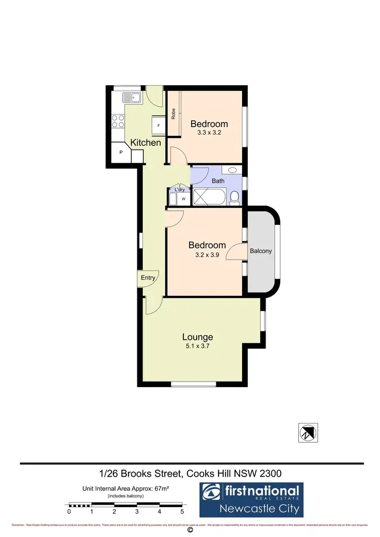 Floorplan of Homely unit listing, 1/26 Brooks Street, Cooks Hill NSW 2300