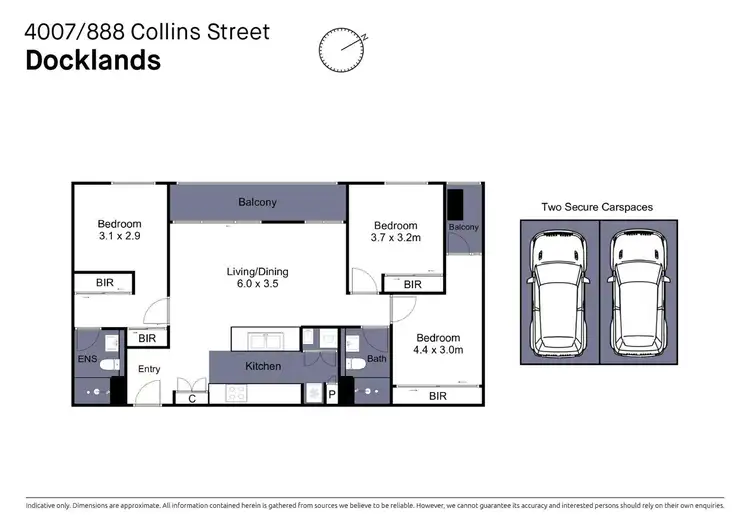 Floorplan of Homely apartment listing, 4007/888 Collins Street, Docklands VIC 3008