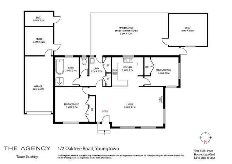 Floorplan of Homely unit listing, 1/2 Oaktree Road, Youngtown TAS 7249