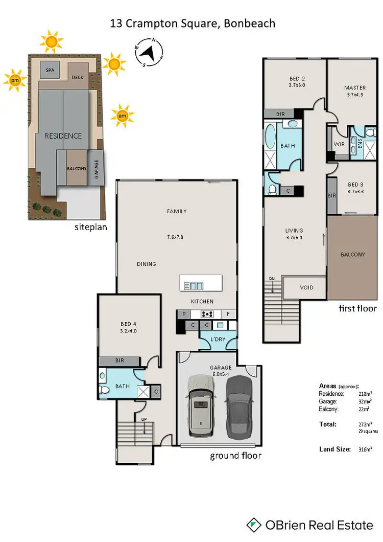 Floorplan of Homely house listing, 13 Crampton Square, Bonbeach VIC 3196