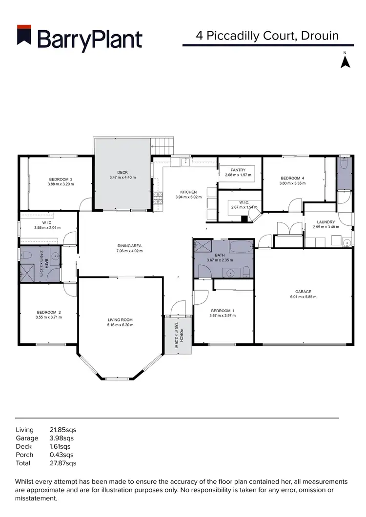 Floorplan of Homely house listing, 4 Picadilly Court, Drouin VIC 3818