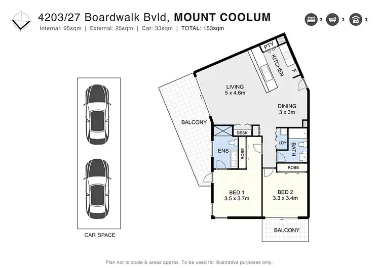 Floorplan of Homely unit listing, 4203/27 Boardwalk Boulevard, Mount Coolum QLD 4573