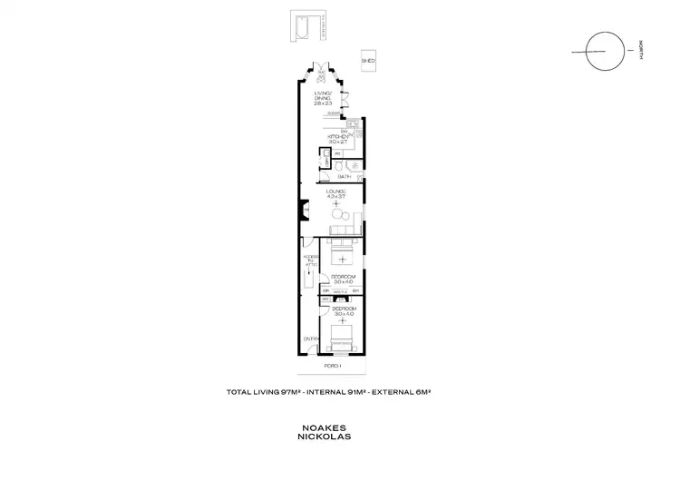 Floorplan of Homely semi-detached listing, 23 Alma Street, Glenelg South SA 5045