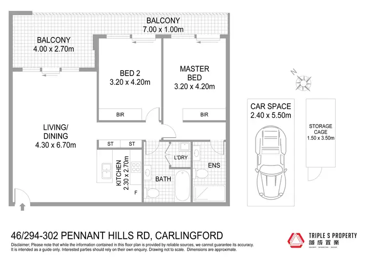 Floorplan of Homely apartment listing, 46/294-302 Pennant Hill Road, Carlingford NSW 2118