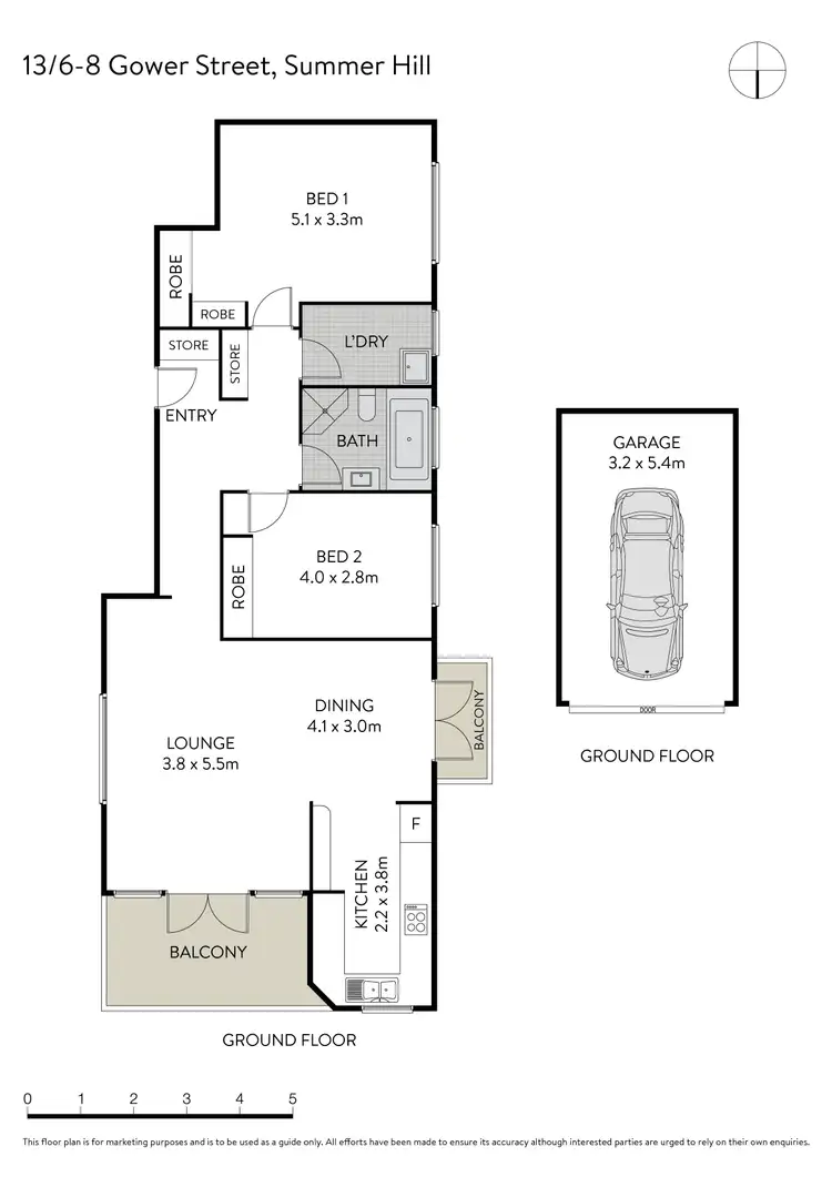Floorplan of Homely apartment listing, 13/6-8 Gower Street, Summer Hill NSW 2130