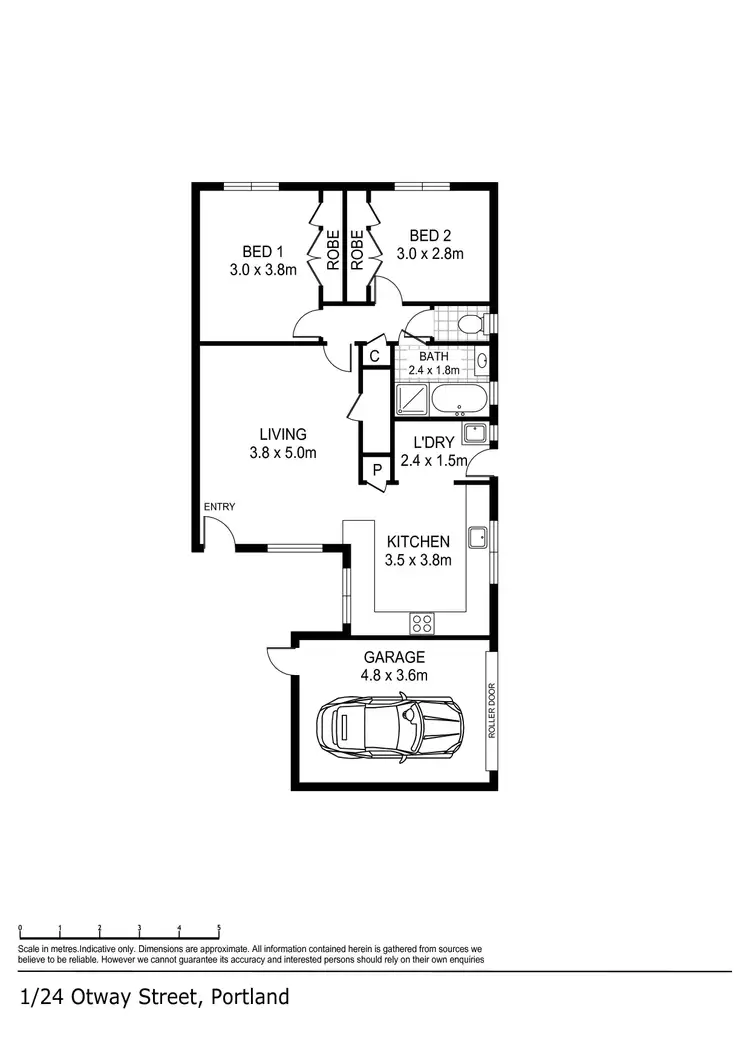 Floorplan of Homely unit listing, 1/24 Otway Street, Portland VIC 3305