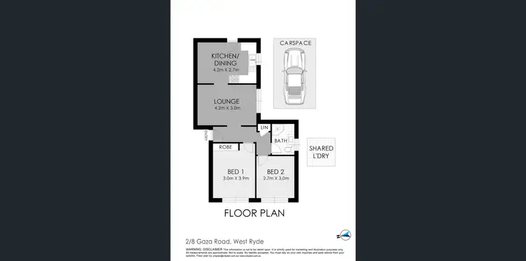 Floorplan of Homely unit listing, 2/8 Gaza Road, West Ryde NSW 2114