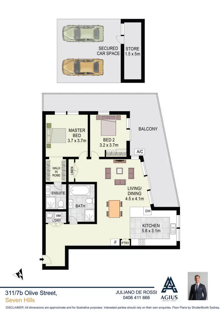 Floorplan of Homely apartment listing, 311/7B Olive Street, Seven Hills NSW 2147
