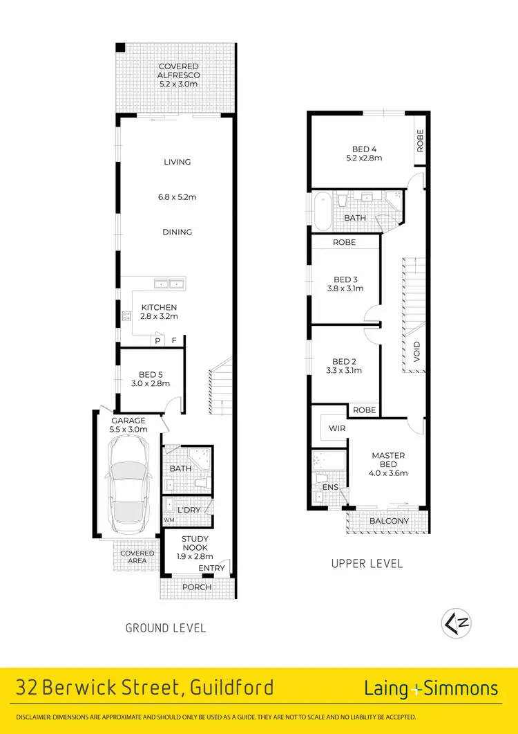 Floorplan of Homely semi-detached listing, 32 Berwick Street, Guildford NSW 2161