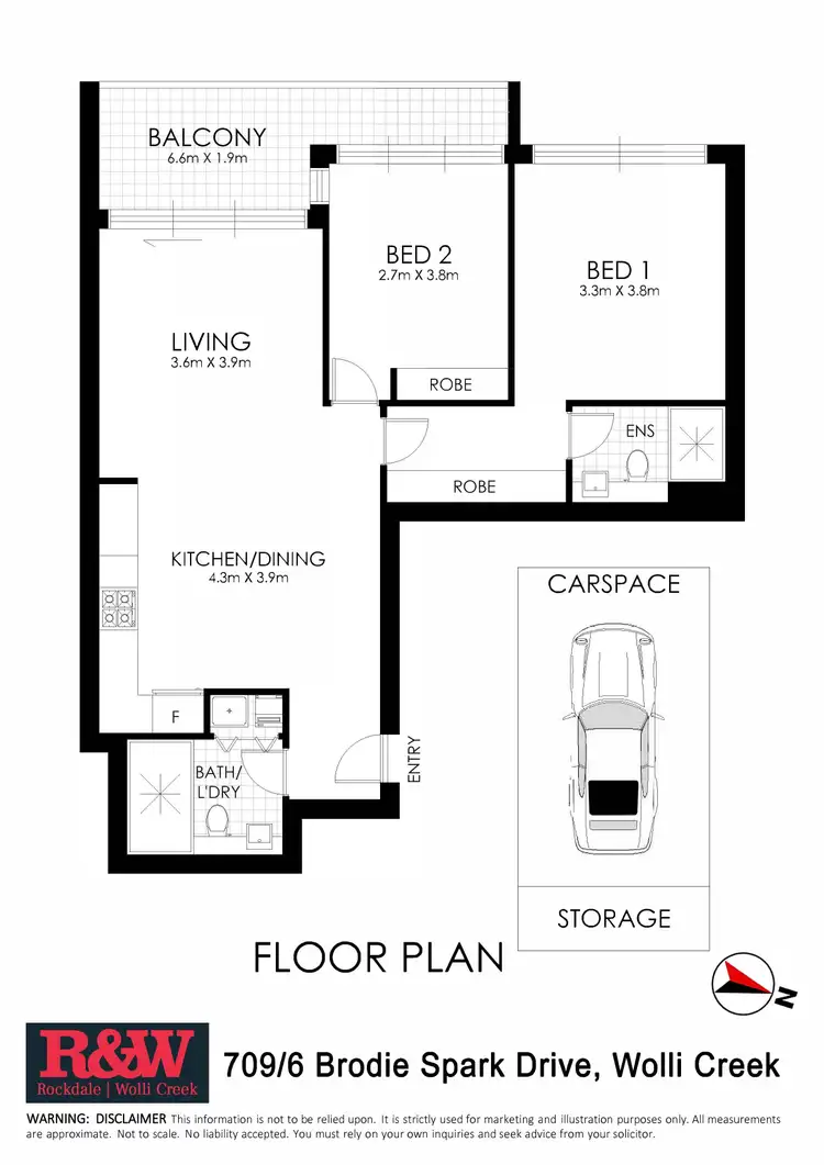 Floorplan of Homely apartment listing, 709/6 Brodie Spark Drive, Wolli Creek NSW 2205