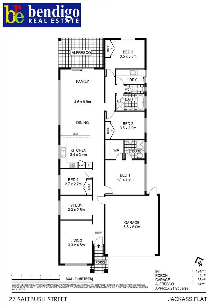 Floorplan of Homely house listing, 27 Saltbush Street, Jackass Flat VIC 3556