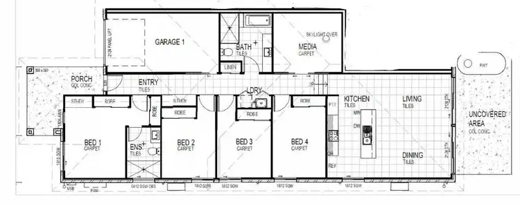 Floorplan of Homely semi-detached listing, 84 Hearne Street, Googong NSW 2620