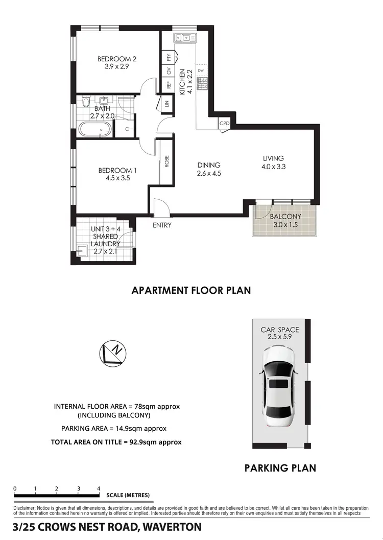 Floorplan of Homely apartment listing, 3/25 Crows Nest Road, Waverton NSW 2060