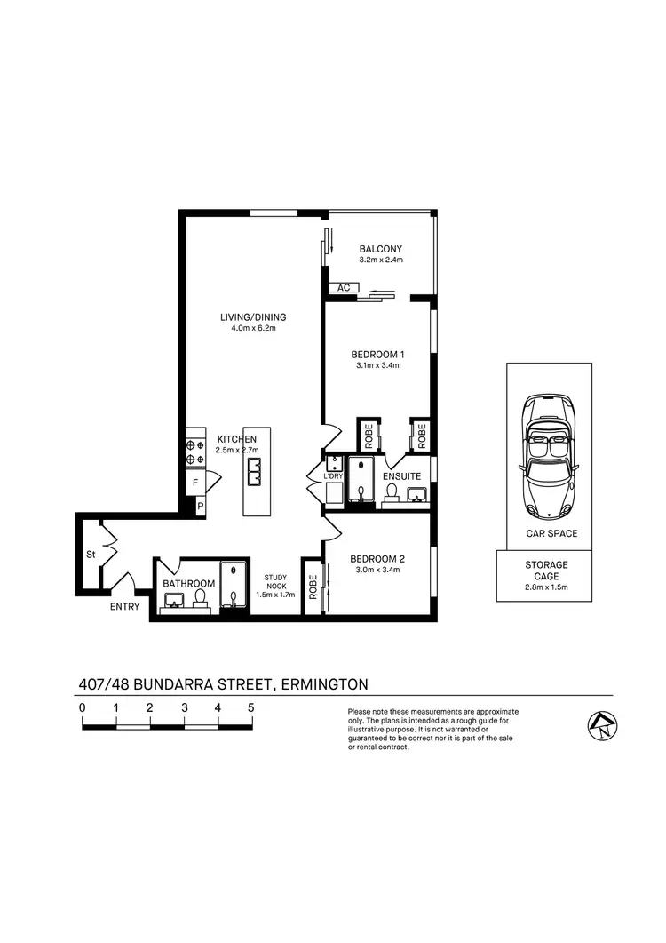 Floorplan of Homely apartment listing, 407/48-56 Bundarra Street, Ermington NSW 2115