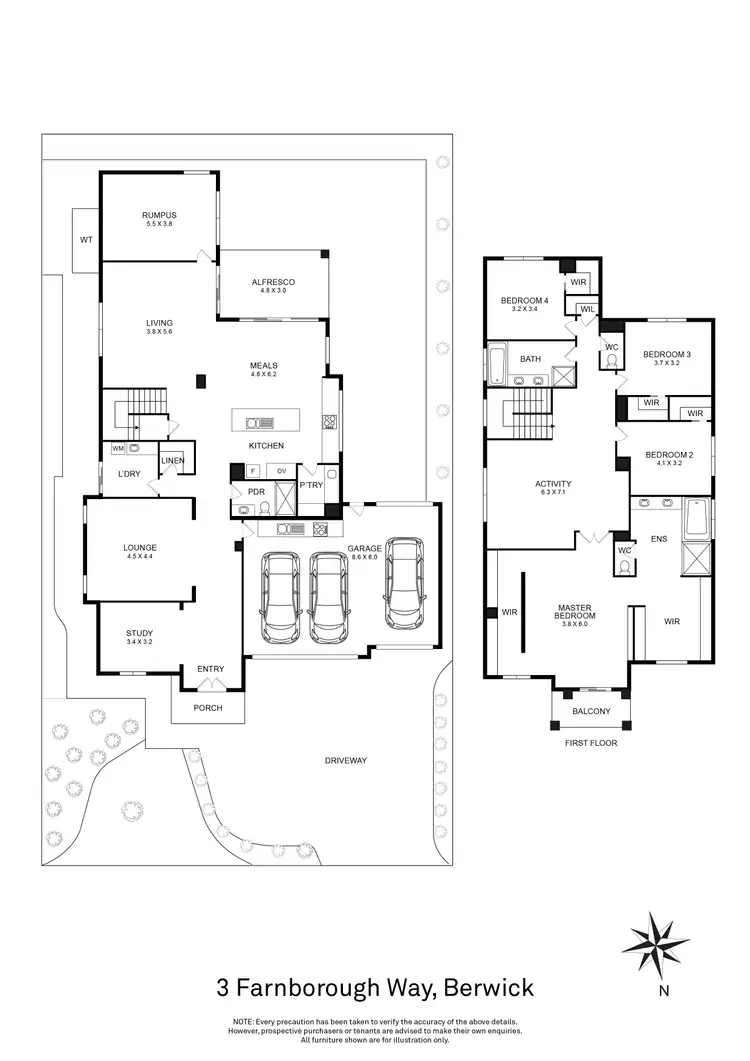 Floorplan of Homely house listing, 3 Farnborough Way, Berwick VIC 3806